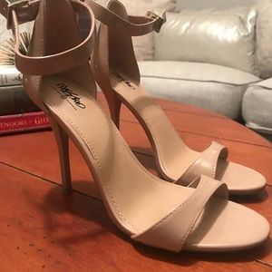 Nude strappy heels